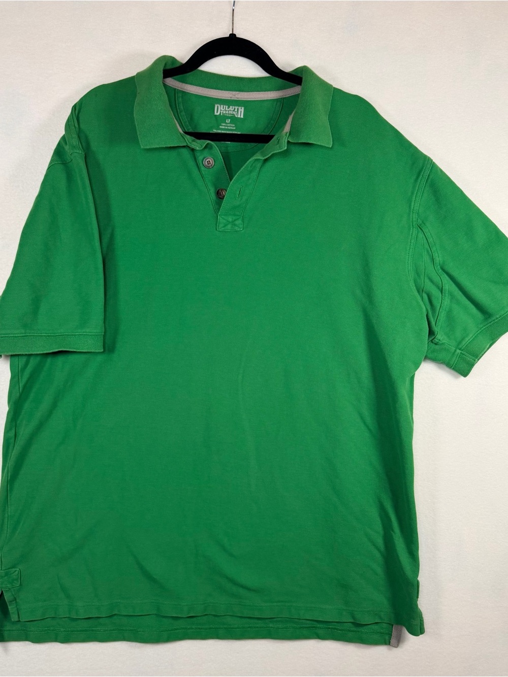 Duluth Trading Co. Men’s Polo Shirt, Large Tall, Green 100% Cotton Short Sleeve